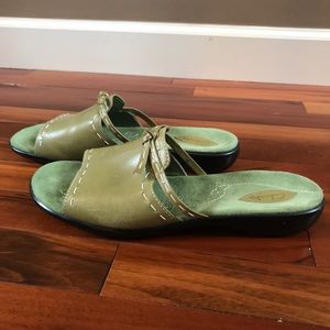 Clarks Women's Green Slide Sandals
